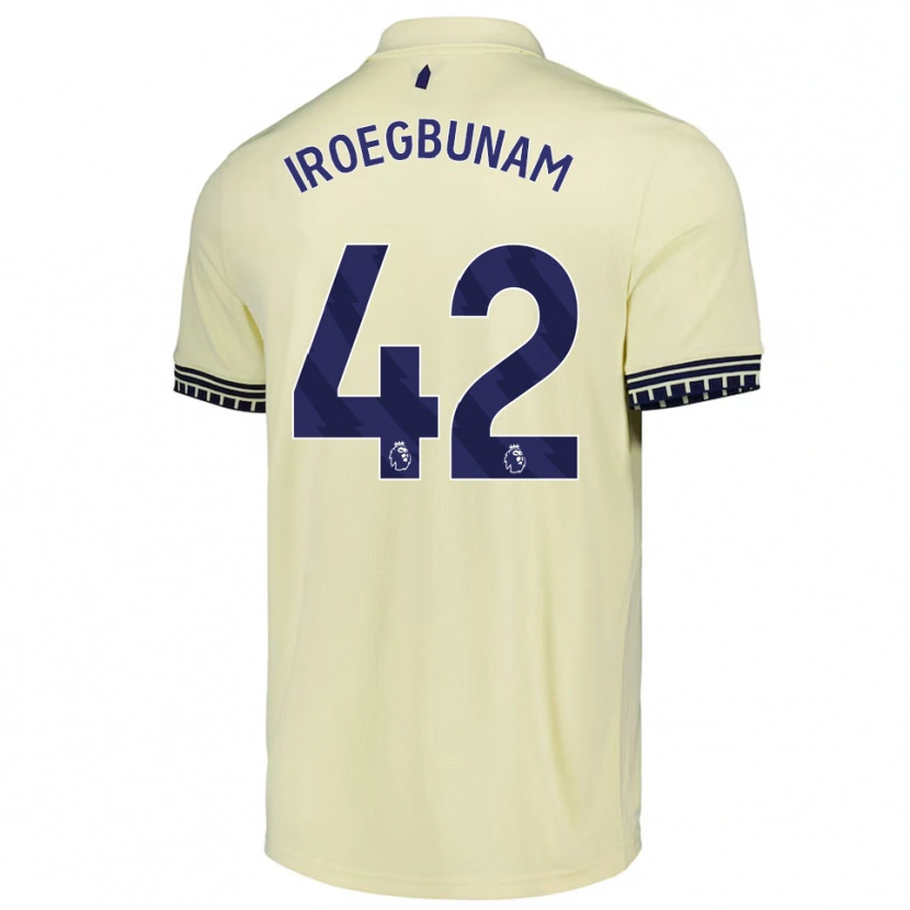 Danxen Mujer Camiseta Tim Iroegbunam #42 Blanco Roto Negro 2ª Equipación 2025/26 La Camisa
