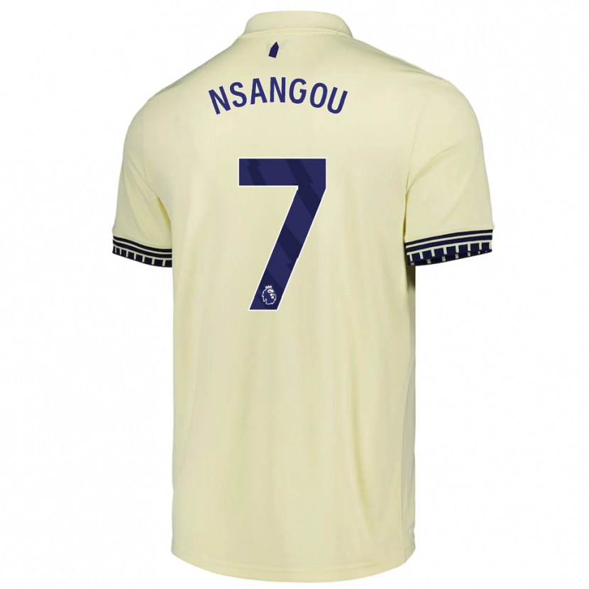 Danxen Mujer Camiseta Jonathan Nsangou #7 Blanco Roto Negro 2ª Equipación 2025/26 La Camisa