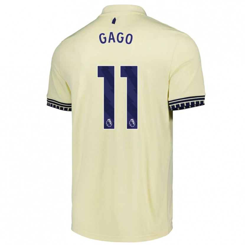 Danxen Mujer Camiseta Kelly Gago #11 Blanco Roto Negro 2ª Equipación 2025/26 La Camisa