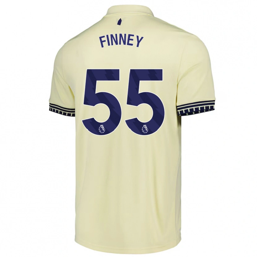 Danxen Mujer Camiseta George Finney #55 Blanco Roto Negro 2ª Equipación 2025/26 La Camisa