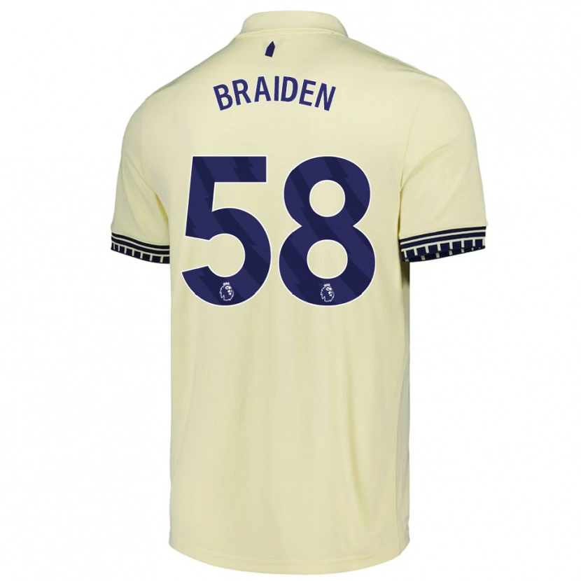 Danxen Mujer Camiseta Braiden Graham #58 Blanco Roto Negro 2ª Equipación 2025/26 La Camisa