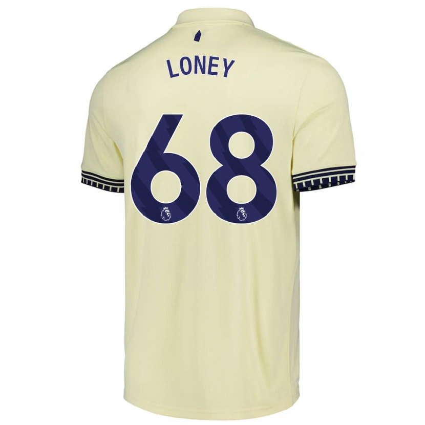Danxen Mujer Camiseta Ceiran Loney #68 Blanco Roto Negro 2ª Equipación 2025/26 La Camisa