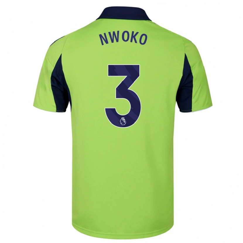 Danxen Mujer Camiseta Chibuzo Nwoko #3 Verde Marino Blanco 2ª Equipación 2025/26 La Camisa