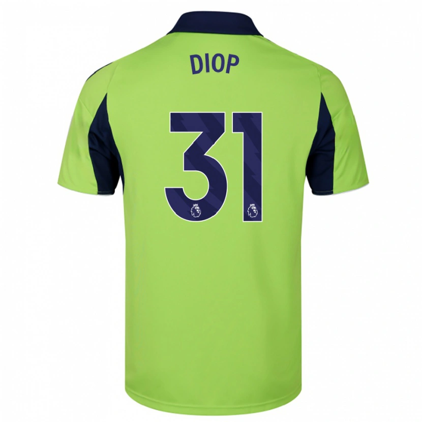 Danxen Mujer Camiseta Issa Diop #31 Verde Marino Blanco 2ª Equipación 2025/26 La Camisa