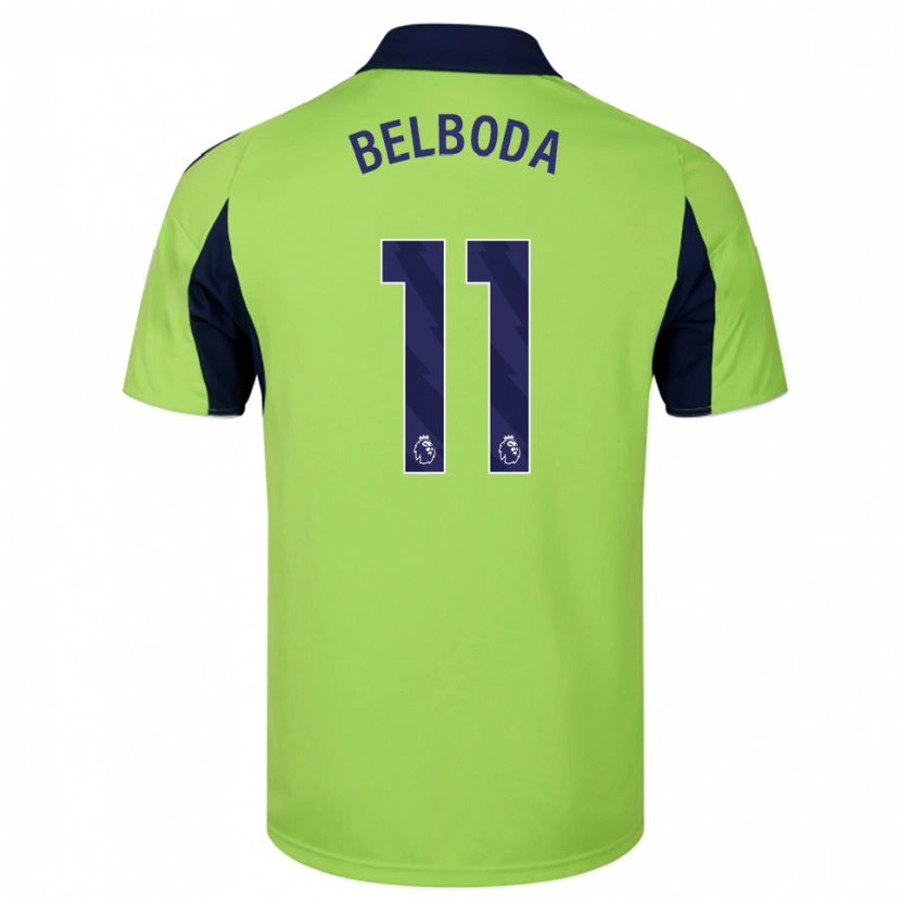 Danxen Mujer Camiseta Malachai Belboda #11 Verde Marino Blanco 2ª Equipación 2025/26 La Camisa