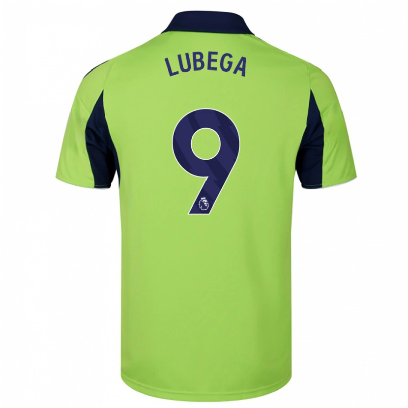 Danxen Mujer Camiseta Bashil Lubega #9 Verde Marino Blanco 2ª Equipación 2025/26 La Camisa