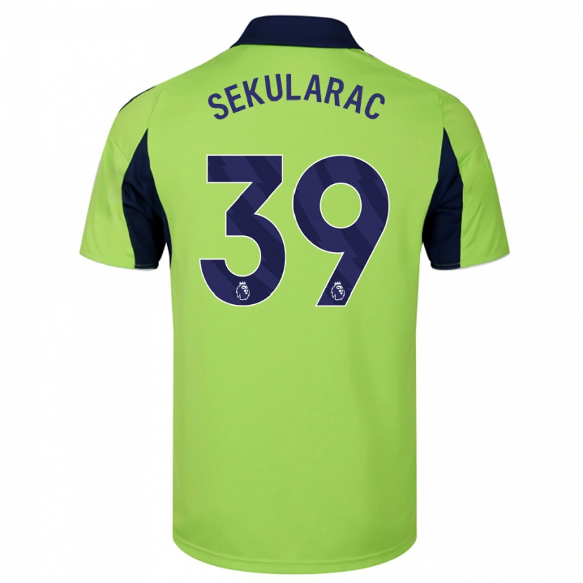 Danxen Mujer Camiseta Kristian Sekularac #39 Verde Marino Blanco 2ª Equipación 2025/26 La Camisa