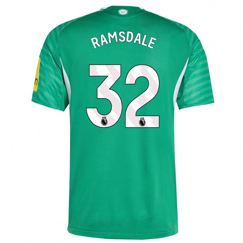 Danxen Mujer Camiseta Aaron Ramsdale #32 Verde Blanco 2ª Equipación 2025/26 La Camisa