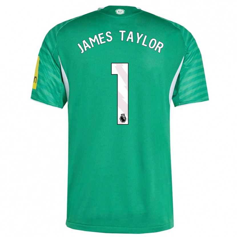 Danxen Mujer Camiseta James Taylor #1 Verde Blanco 2ª Equipación 2025/26 La Camisa
