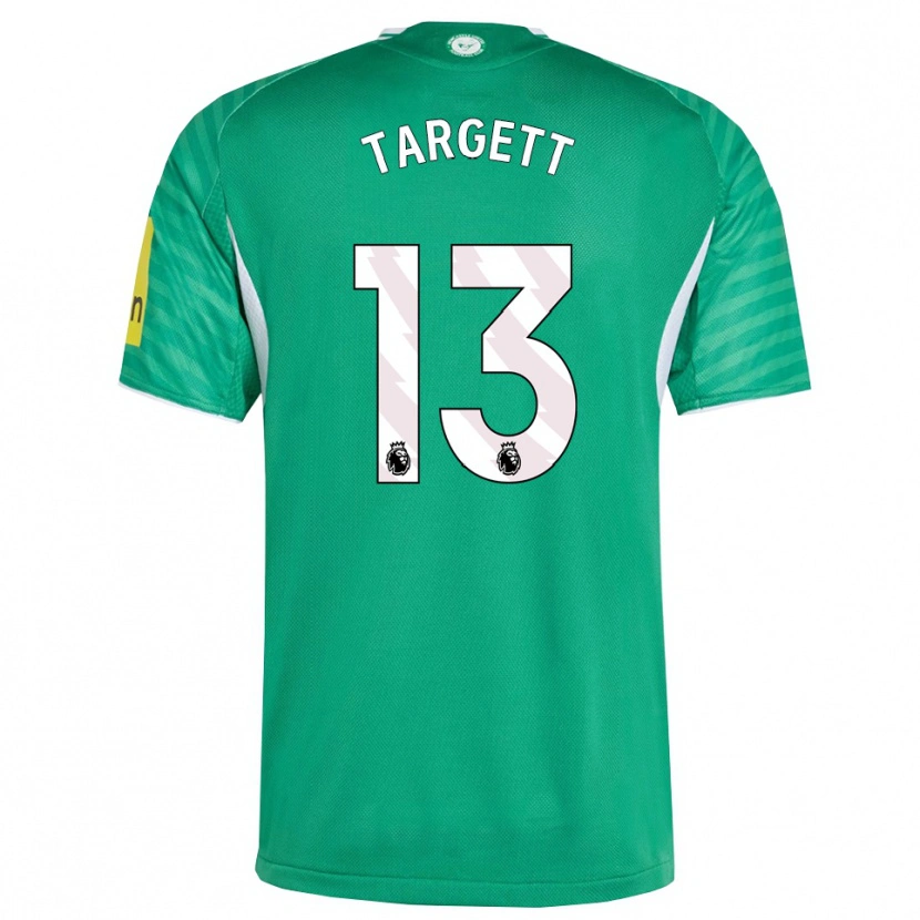 Danxen Mujer Camiseta Matt Targett #13 Verde Blanco 2ª Equipación 2025/26 La Camisa