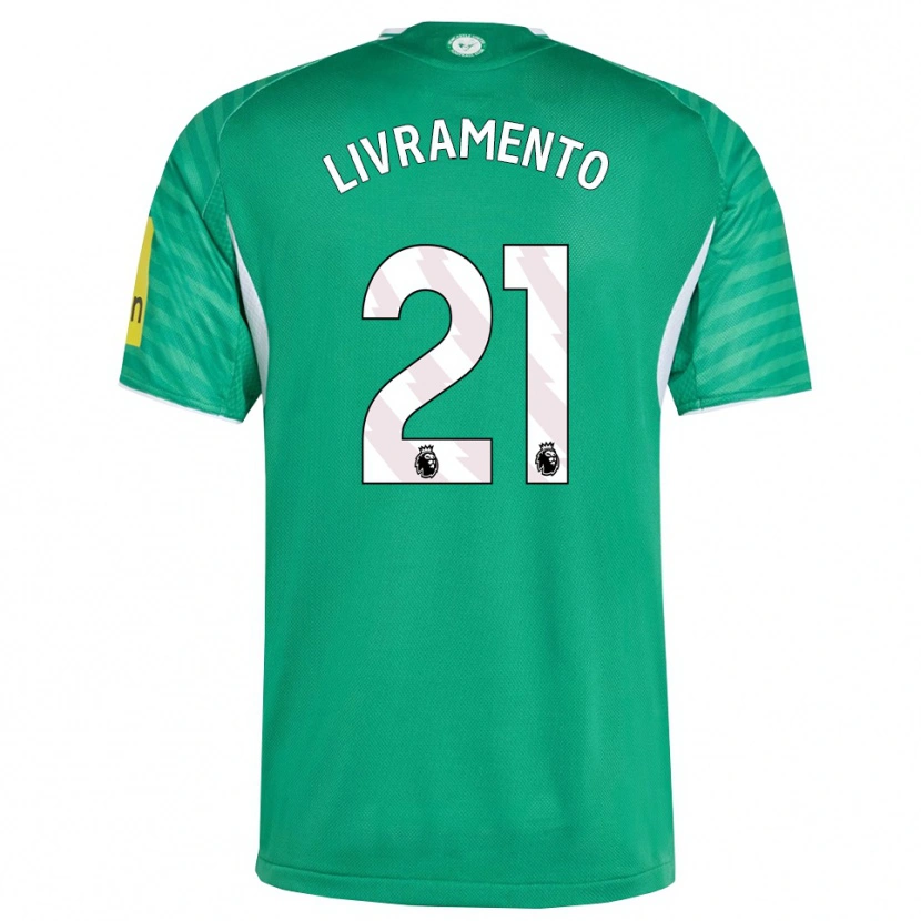 Danxen Mujer Camiseta Tino Livramento #21 Verde Blanco 2ª Equipación 2025/26 La Camisa