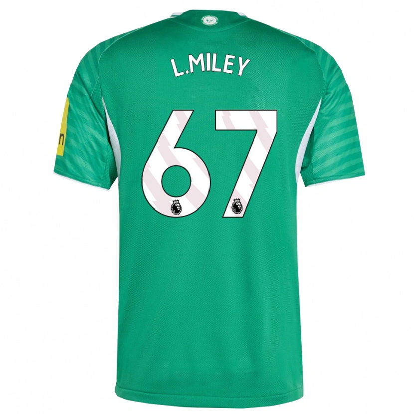 Danxen Mujer Camiseta Lewis Miley #67 Verde Blanco 2ª Equipación 2025/26 La Camisa