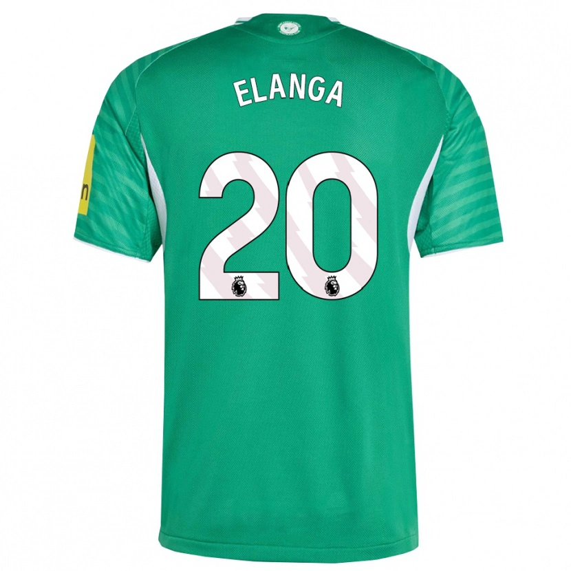 Danxen Mujer Camiseta Anthony Elanga #20 Verde Blanco 2ª Equipación 2025/26 La Camisa