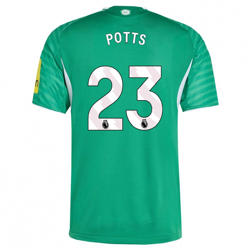 Danxen Mujer Camiseta Charlotte Potts #23 Verde Blanco 2ª Equipación 2025/26 La Camisa