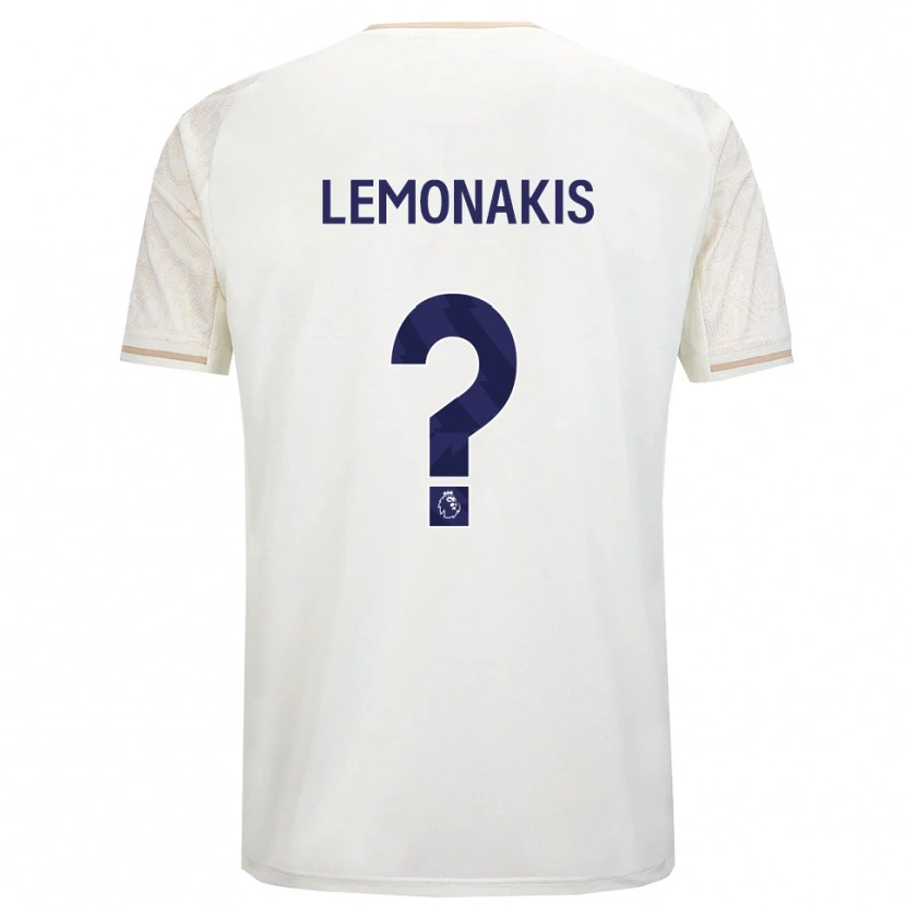 Danxen Mujer Camiseta Georgios Lemonakis #0 Blanco Roto Negro 2ª Equipación 2025/26 La Camisa