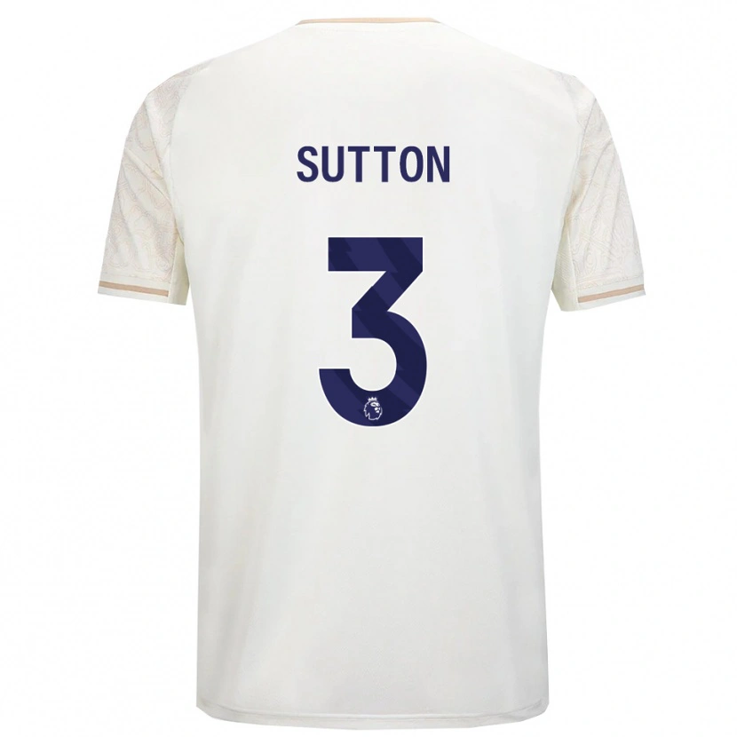Danxen Mujer Camiseta Spencer Sutton #3 Blanco Roto Negro 2ª Equipación 2025/26 La Camisa