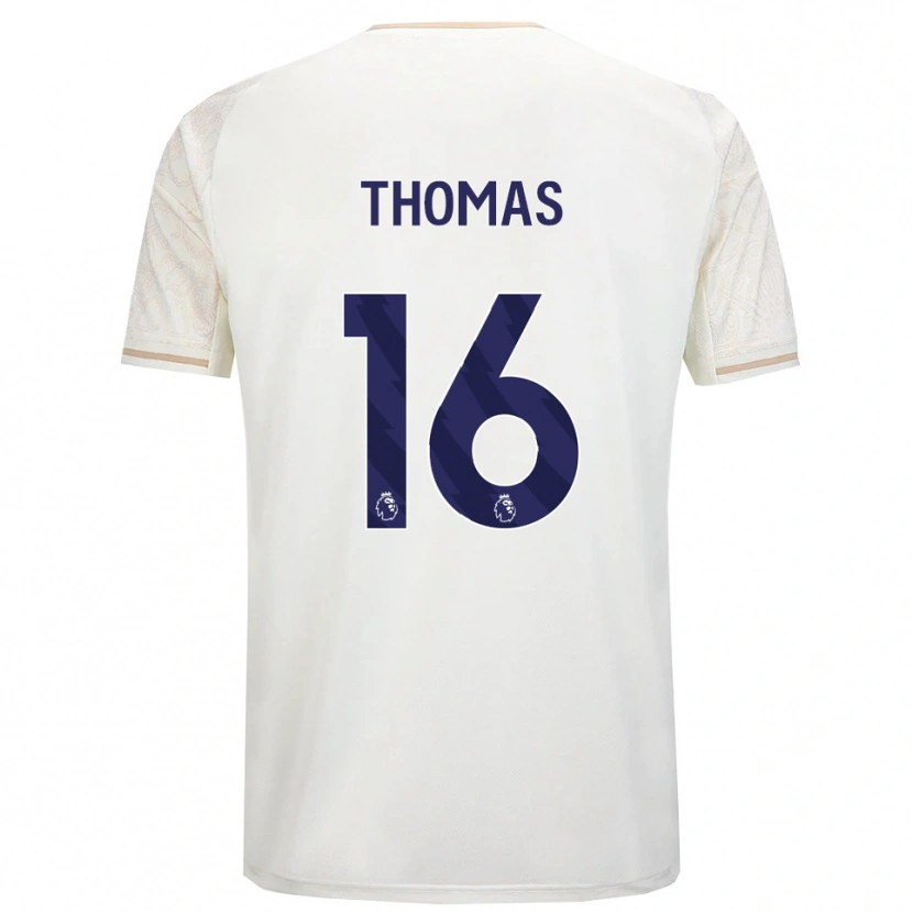 Danxen Mujer Camiseta Tyrese Thomas #16 Blanco Roto Negro 2ª Equipación 2025/26 La Camisa