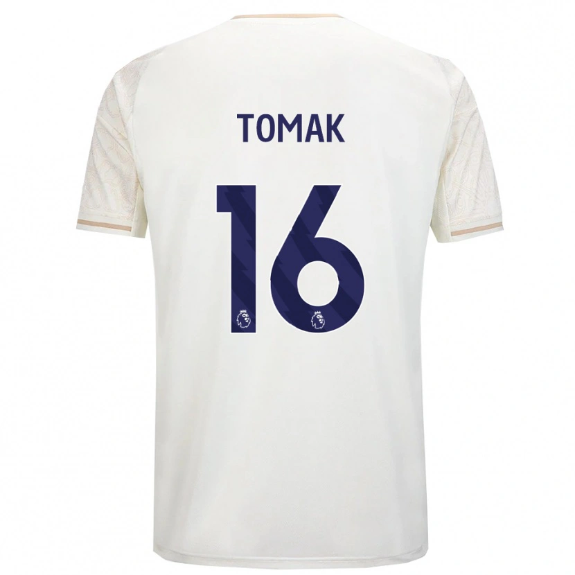 Danxen Mujer Camiseta Jaxon Tomak #16 Blanco Roto Negro 2ª Equipación 2025/26 La Camisa