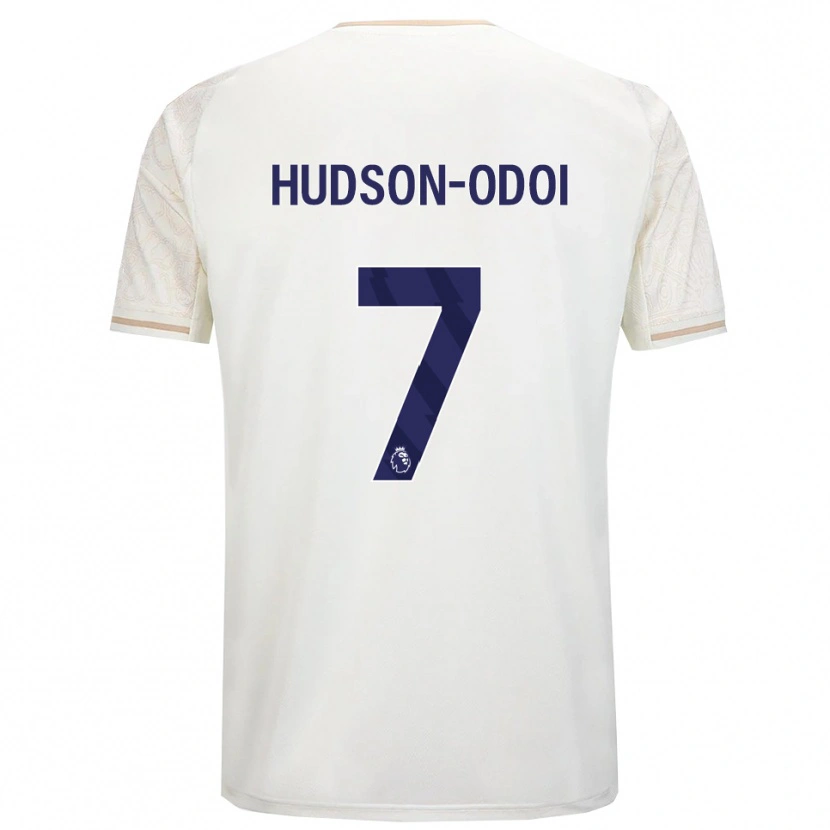Danxen Mujer Camiseta Callum Hudson-Odoi #7 Blanco Roto Negro 2ª Equipación 2025/26 La Camisa