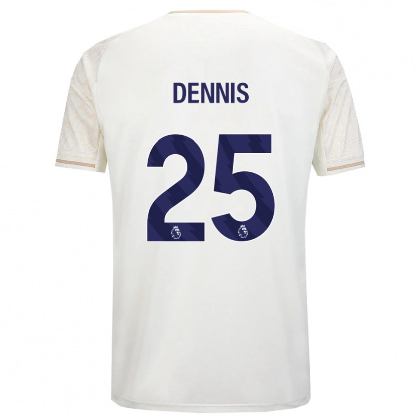 Danxen Mujer Camiseta Emmanuel Dennis #25 Blanco Roto Negro 2ª Equipación 2025/26 La Camisa