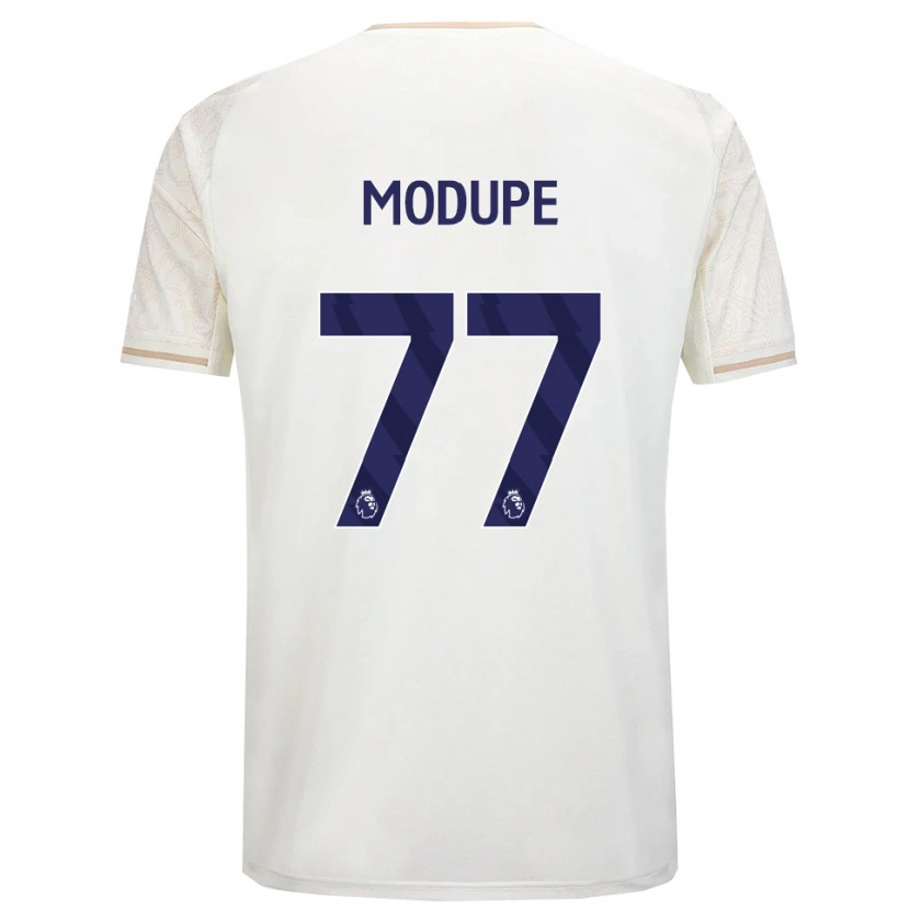 Danxen Mujer Camiseta David Modupe #77 Blanco Roto Negro 2ª Equipación 2025/26 La Camisa