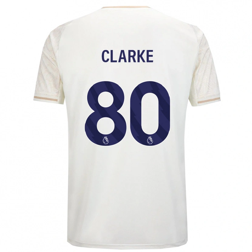 Danxen Mujer Camiseta Kristian Clarke #80 Blanco Roto Negro 2ª Equipación 2025/26 La Camisa