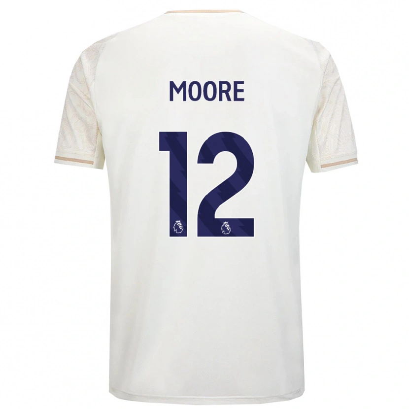 Danxen Mujer Camiseta Daniel Moore #12 Blanco Roto Negro 2ª Equipación 2025/26 La Camisa