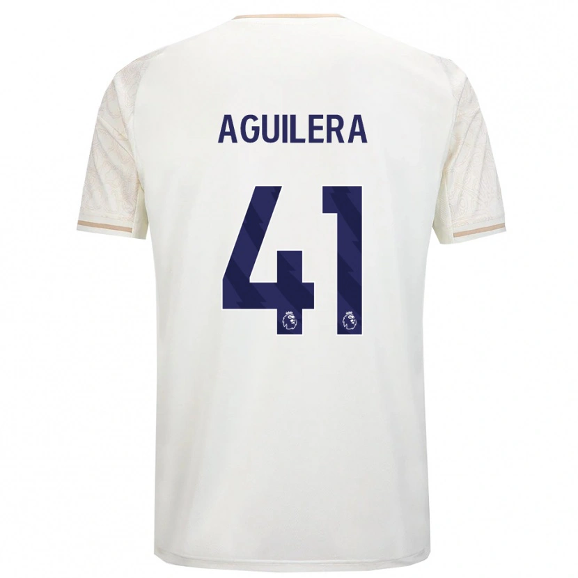 Danxen Mujer Camiseta Brandon Aguilera #41 Blanco Roto Negro 2ª Equipación 2025/26 La Camisa