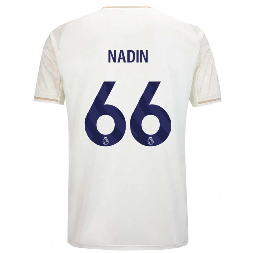 Danxen Mujer Camiseta Jack Nadin #66 Blanco Roto Negro 2ª Equipación 2025/26 La Camisa