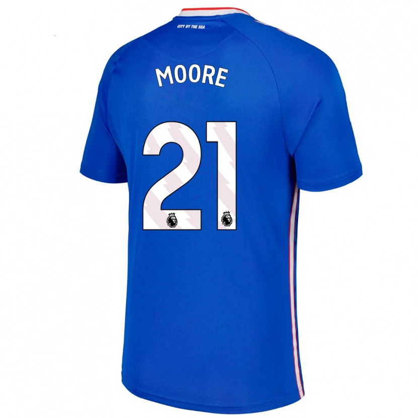 Danxen Mujer Camiseta Simon Moore #21 Azul Blanco 2ª Equipación 2025/26 La Camisa