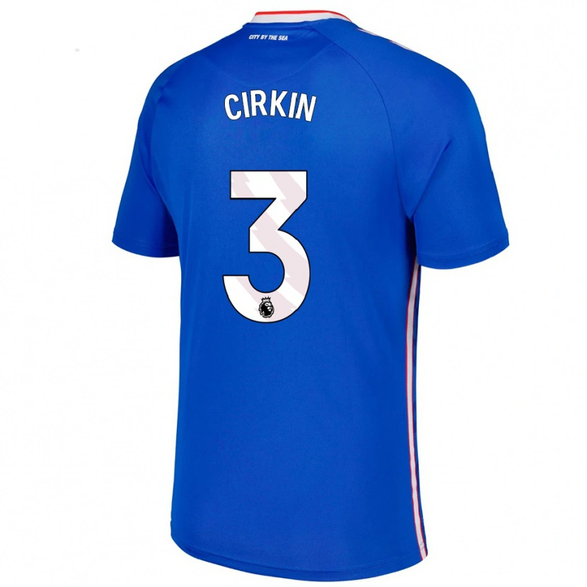 Danxen Mujer Camiseta Dennis Cirkin #3 Azul Blanco 2ª Equipación 2025/26 La Camisa