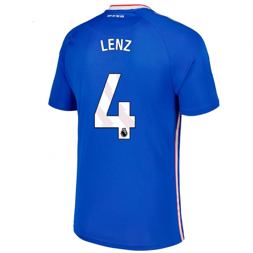 Danxen Mujer Camiseta Elias Lenz #4 Azul Blanco 2ª Equipación 2025/26 La Camisa