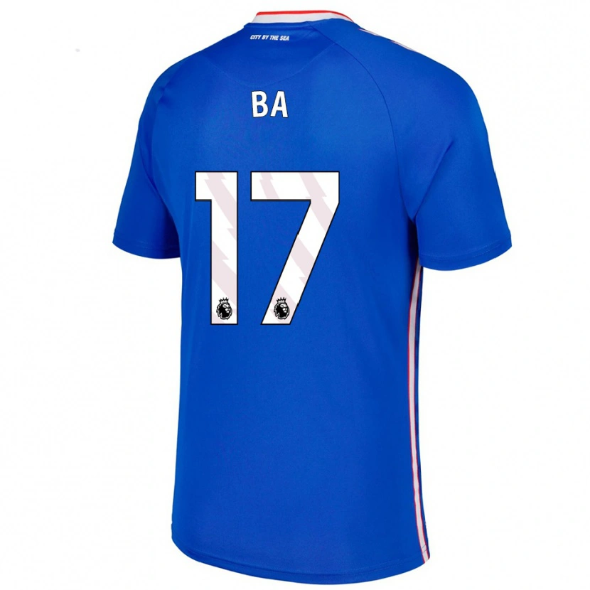 Danxen Mujer Camiseta Abdoullah Ba #17 Azul Blanco 2ª Equipación 2025/26 La Camisa