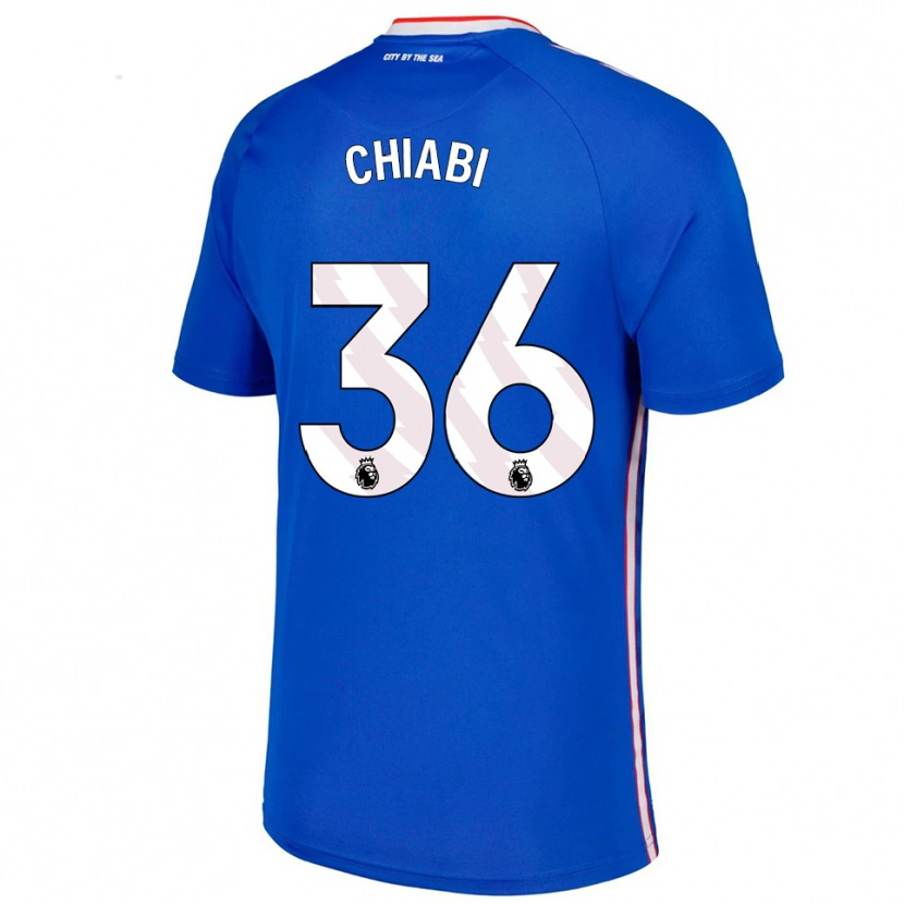 Danxen Mujer Camiseta Tom Chiabi #36 Azul Blanco 2ª Equipación 2025/26 La Camisa