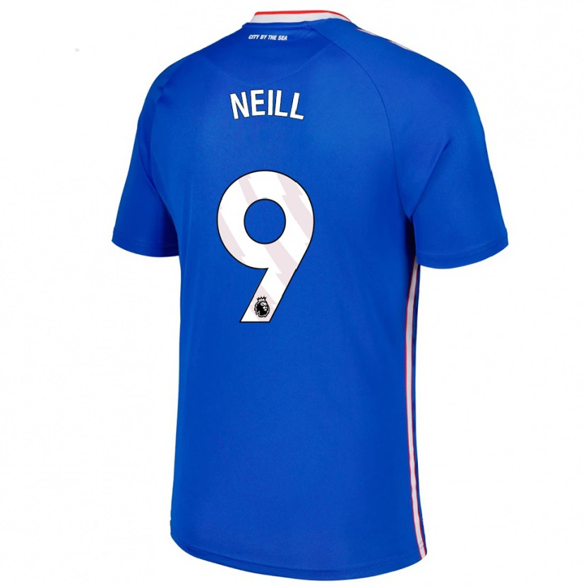 Danxen Mujer Camiseta Marcus Neill #9 Azul Blanco 2ª Equipación 2025/26 La Camisa