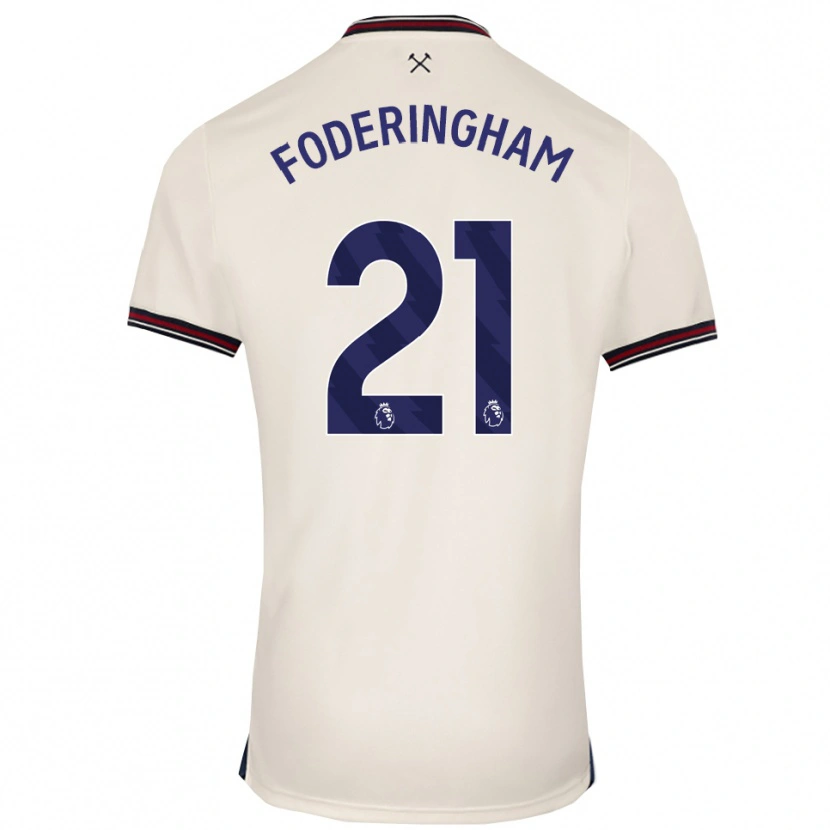 Danxen Mujer Camiseta Wes Foderingham #21 Blanco Roto 2ª Equipación 2025/26 La Camisa