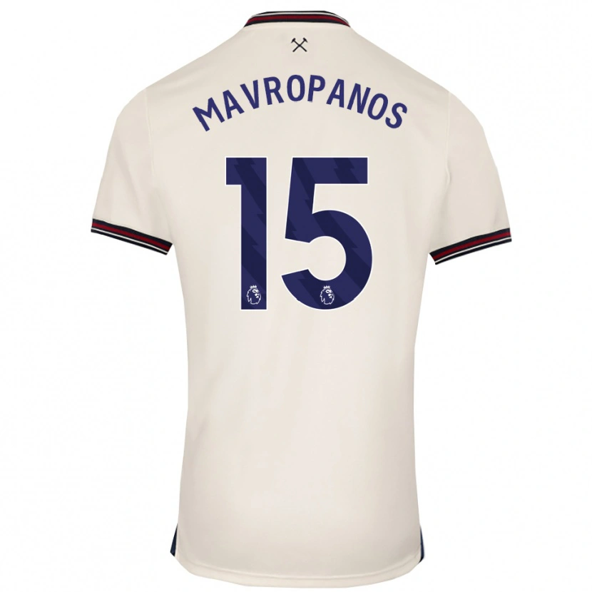 Danxen Mujer Camiseta Konstantinos Mavropanos #15 Blanco Roto 2ª Equipación 2025/26 La Camisa