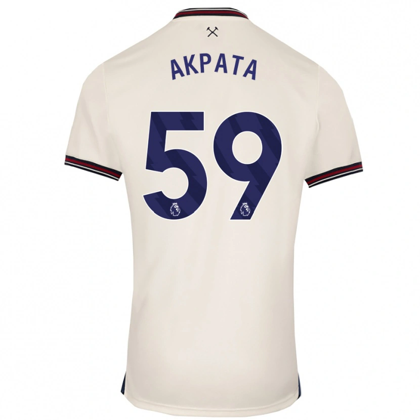 Danxen Mujer Camiseta Tyron Akpata #59 Blanco Roto 2ª Equipación 2025/26 La Camisa
