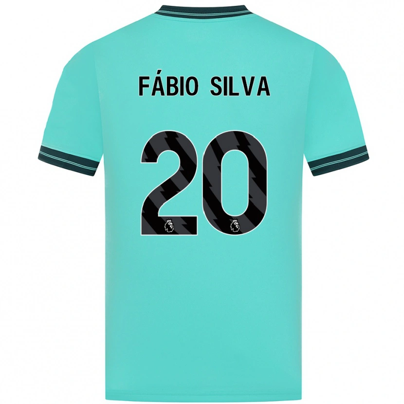 Danxen Mujer Camiseta Fábio Silva #20 Celeste Verde 2ª Equipación 2025/26 La Camisa