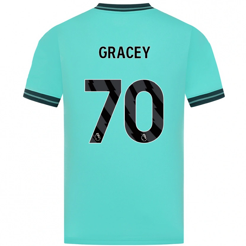 Danxen Mujer Camiseta Josh Gracey #70 Celeste Verde 2ª Equipación 2025/26 La Camisa