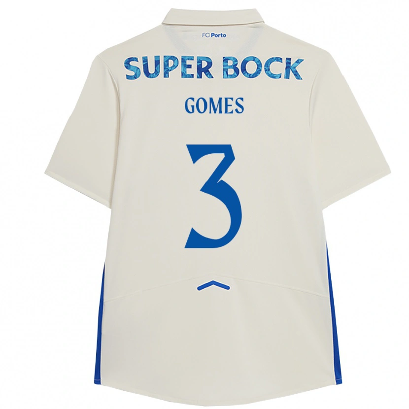 Danxen Mujer Camiseta Salvador Gomes #3 Blanco Azul Equipación Tercera 2025/26 La Camisa
