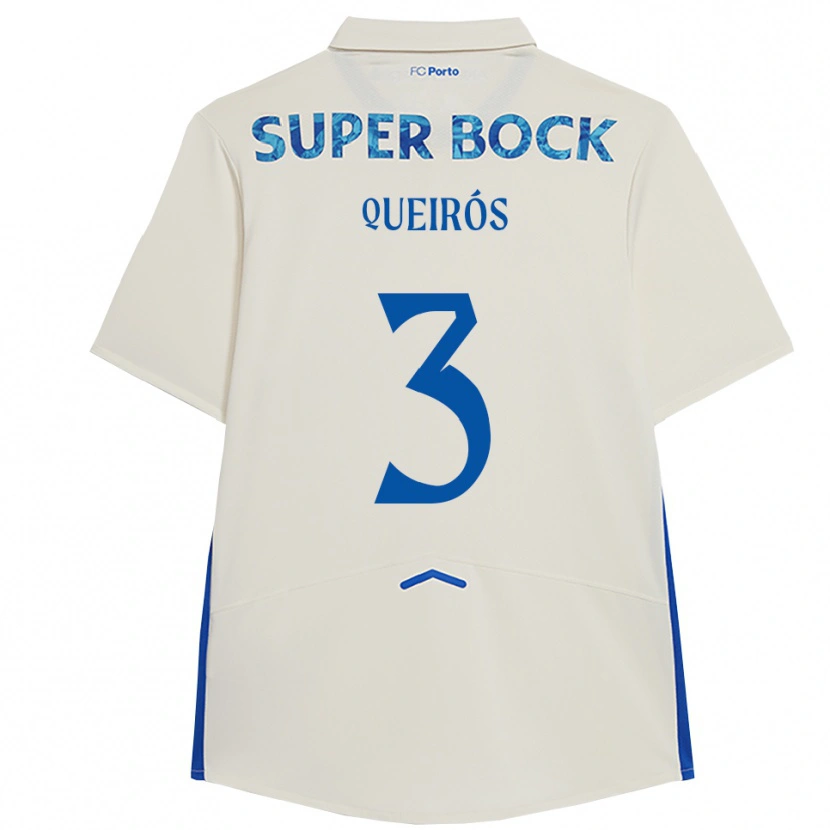 Danxen Mujer Camiseta Mariana Queirós #3 Blanco Azul Equipación Tercera 2025/26 La Camisa