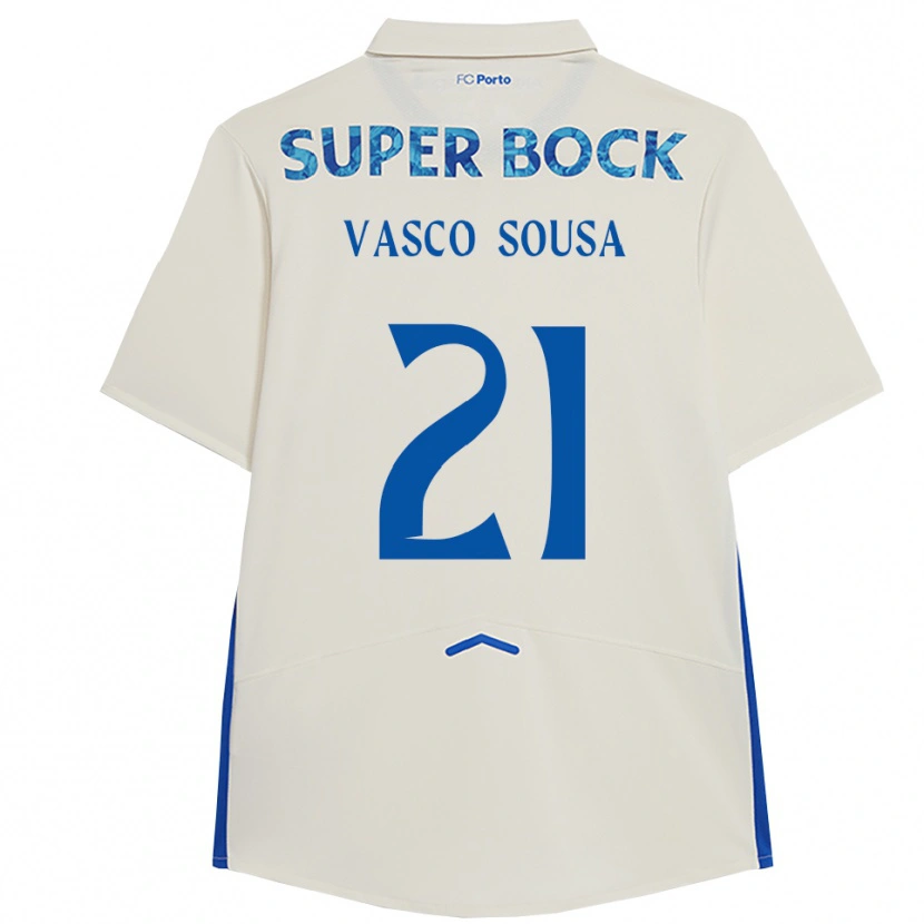 Danxen Mujer Camiseta Vasco Sousa #21 Blanco Azul Equipación Tercera 2025/26 La Camisa