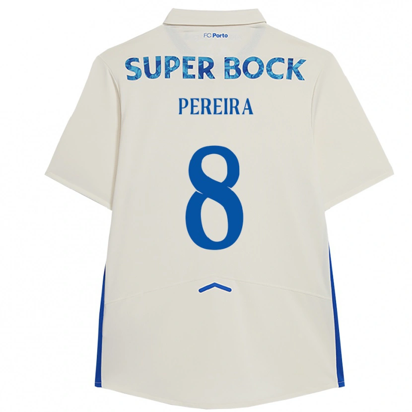 Danxen Mujer Camiseta Catarina Pereira #8 Blanco Azul Equipación Tercera 2025/26 La Camisa