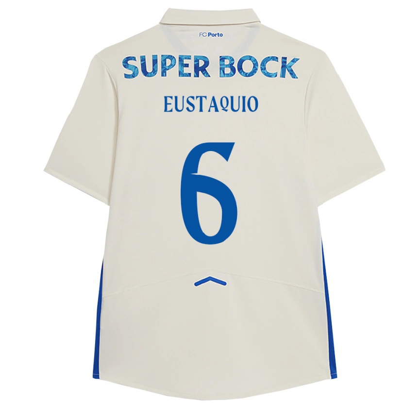 Danxen Mujer Camiseta Stephen Eustaquio #6 Blanco Azul Equipación Tercera 2025/26 La Camisa