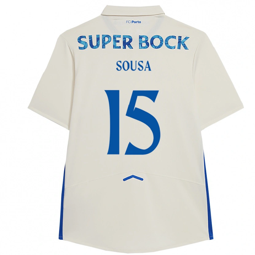 Danxen Mujer Camiseta Vasco Sousa #15 Blanco Azul Equipación Tercera 2025/26 La Camisa