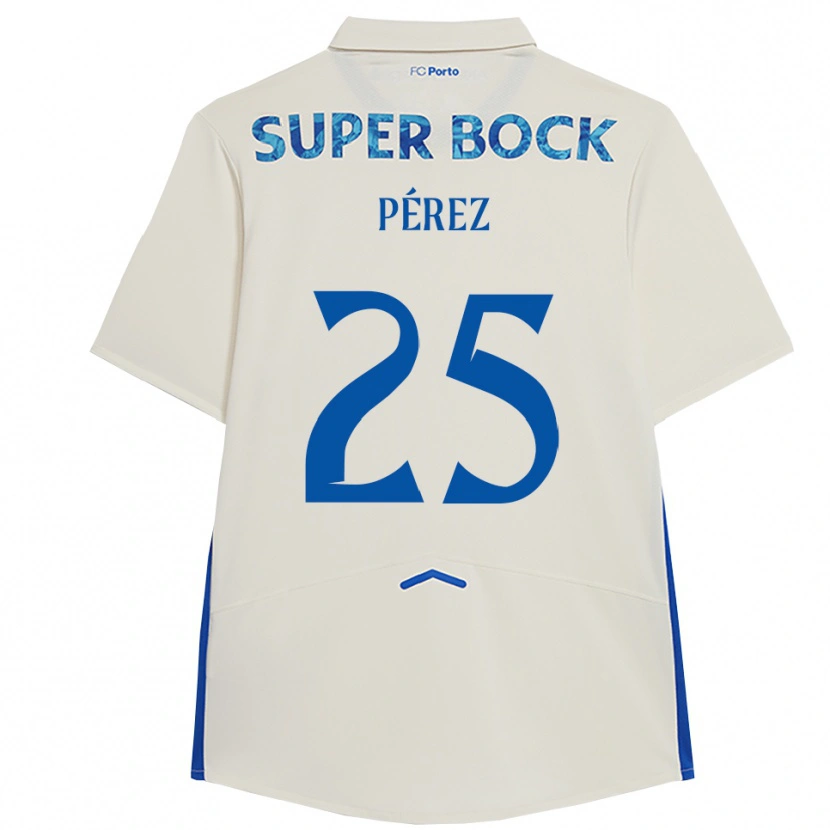 Danxen Mujer Camiseta Tomás Pérez #25 Blanco Azul Equipación Tercera 2025/26 La Camisa