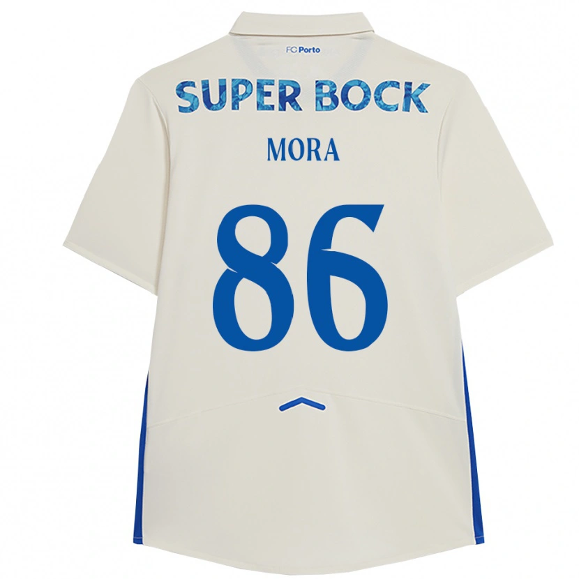 Danxen Mujer Camiseta Rodrigo Mora #86 Blanco Azul Equipación Tercera 2025/26 La Camisa