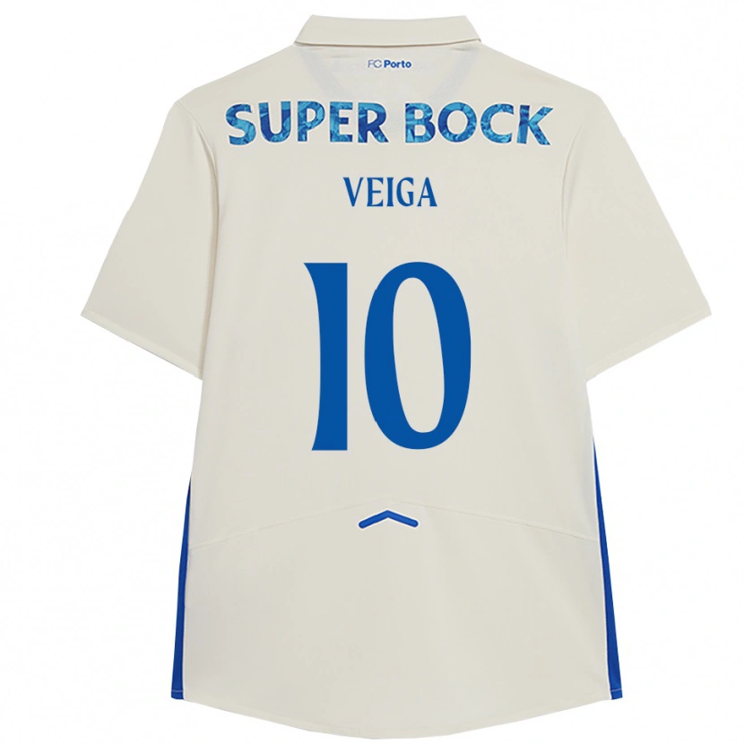Danxen Mujer Camiseta Gabri Veiga #10 Blanco Azul Equipación Tercera 2025/26 La Camisa