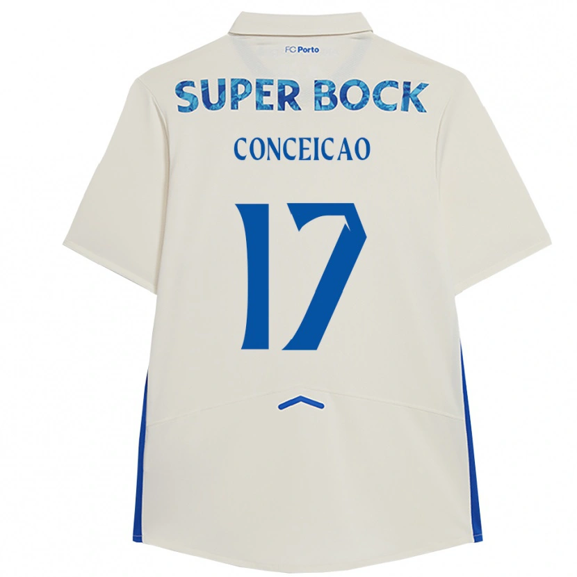 Danxen Mujer Camiseta Rodrigo Conceicao #17 Blanco Azul Equipación Tercera 2025/26 La Camisa